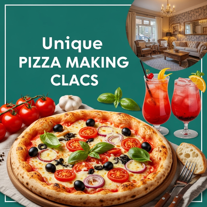 Vibrant Pizza-Making Class with Colorful Cocktails Experience