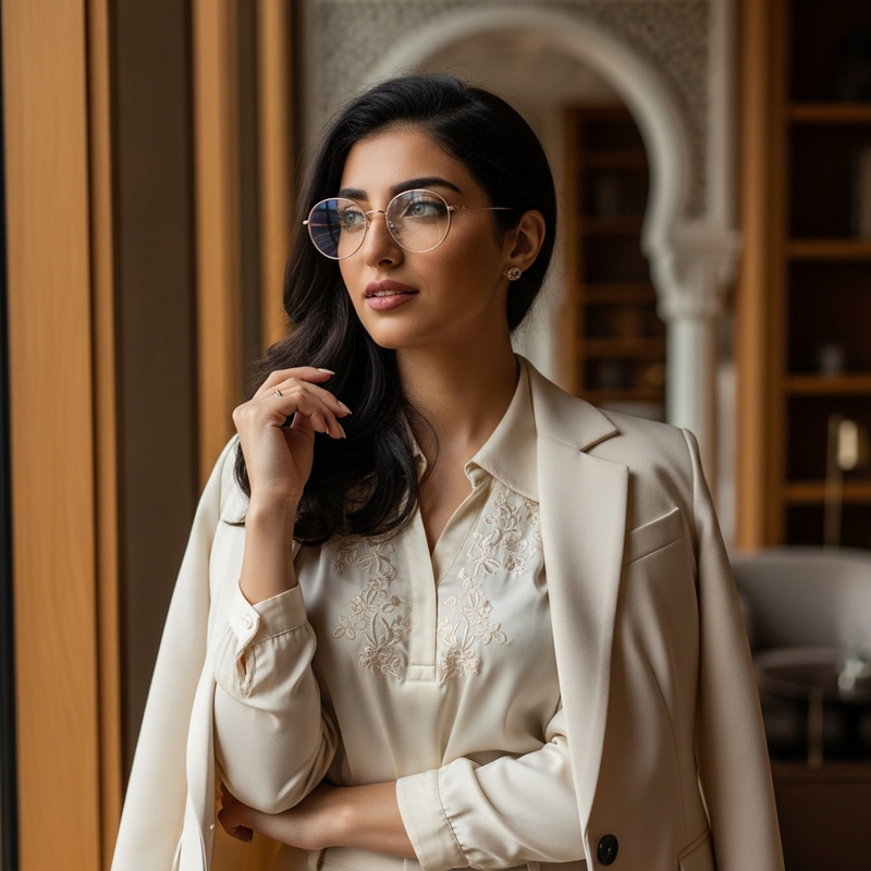 Stylish Girl Wearing Trendy Glasses Stylish Girl Wearing Trendy Glasses