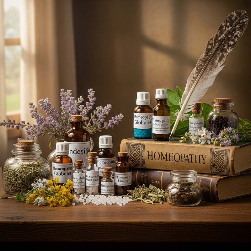 Homeopathy Herbs Bottles Still Life Art
