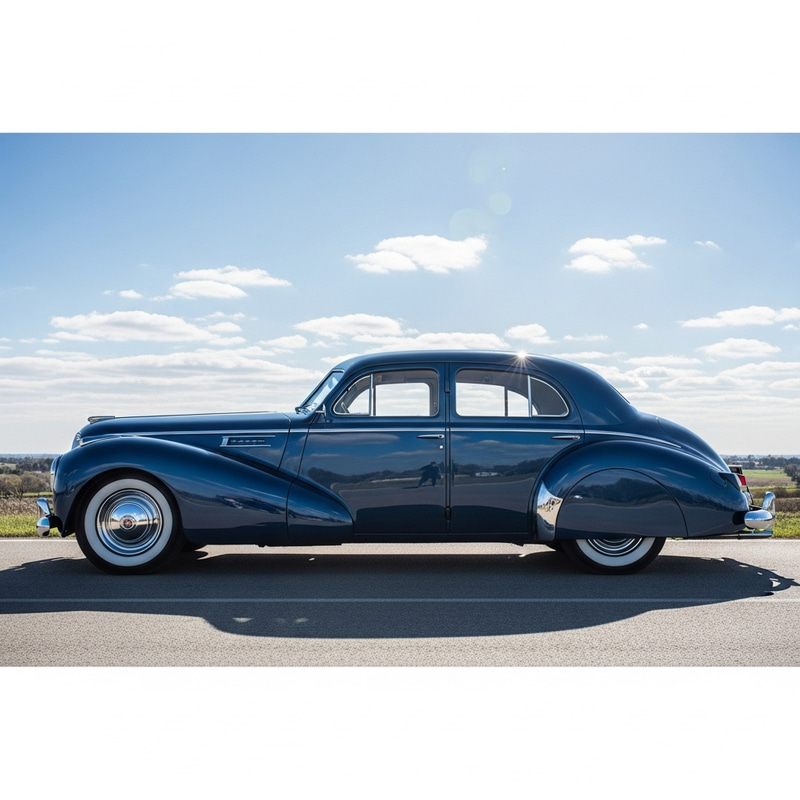 Stunning Dark Blue Car on Open Road Stunning Dark Blue Car on Open Road