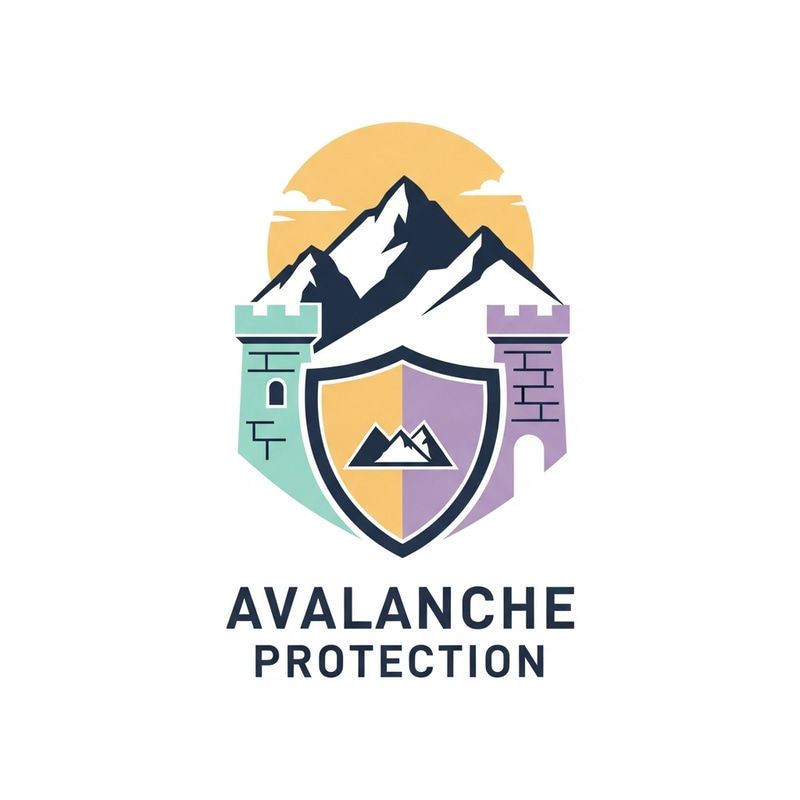 Pastel Avalanche Protection Logo | Design a Safe Symbol Pastel Avalanche Protection Logo | Design a Safe Symbol