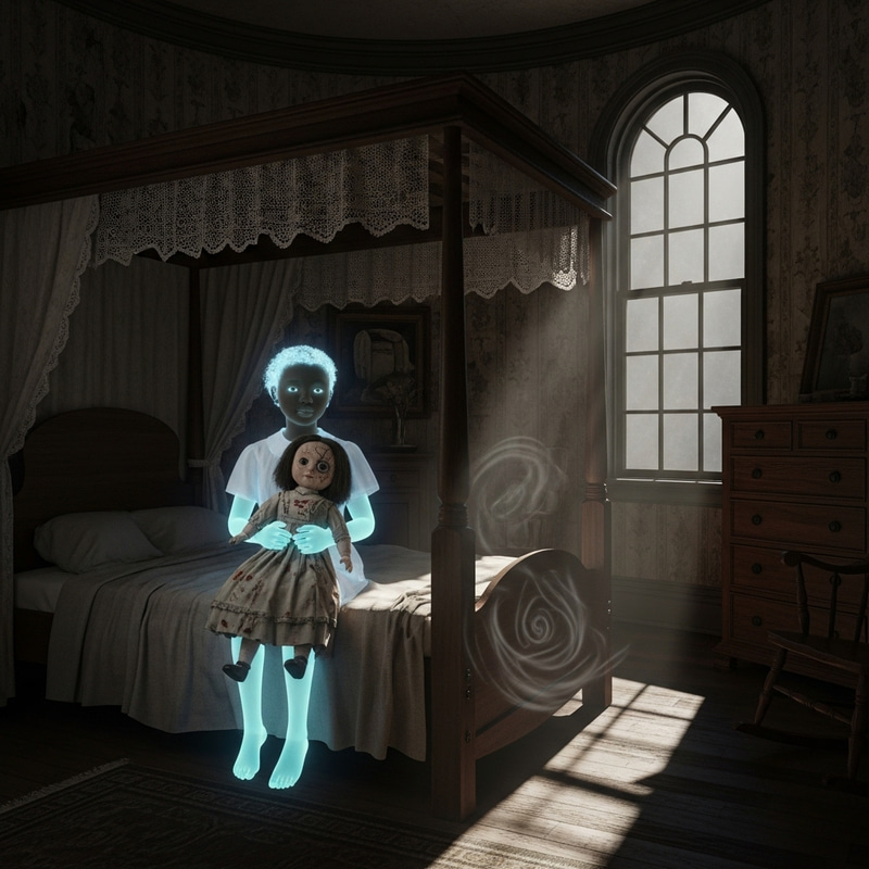 Ethereal African American Ghost in Haunted Lighthouse Ethereal African American Ghost in Haunted Lighthouse