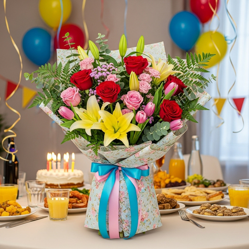 Birthday Flower Bouquet: Roses, Tulips & More Birthday Flower Bouquet: Roses, Tulips & More