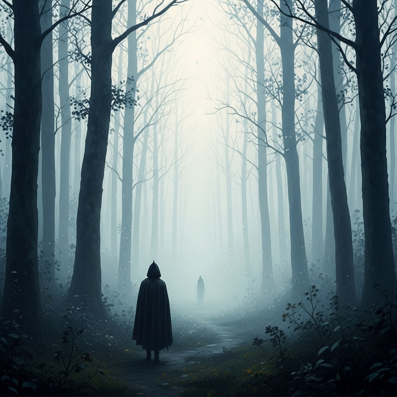 Enchanted Forest Impressionist Scene - Artistic Mystery in Nature Enchanted Forest Impressionist Scene - Artistic Mystery in Nature