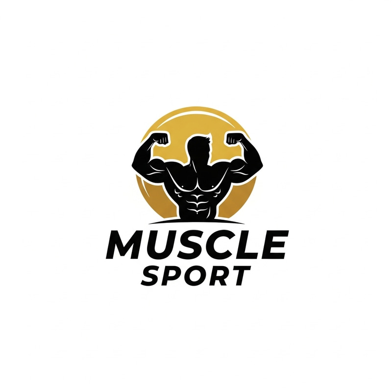 Muscle Sport Gym Logo Design | Gold & Black Design Muscle Sport Gym Logo Design | Gold & Black Design