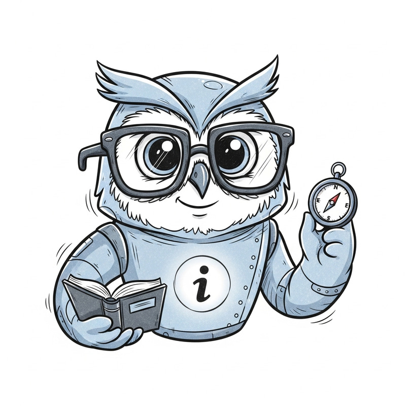 Blue & Grey Mascot: Friendly Guide & Expert Assistant