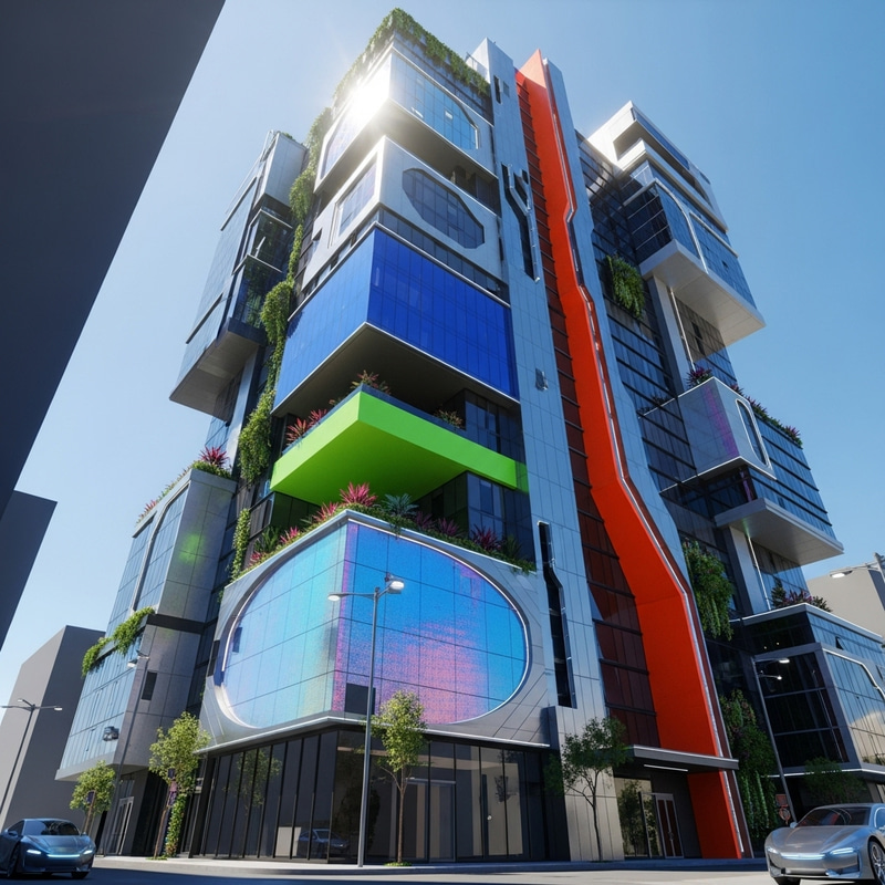 Futuristic High-Rise Building Design in Sunlight Futuristic High-Rise Building Design in Sunlight