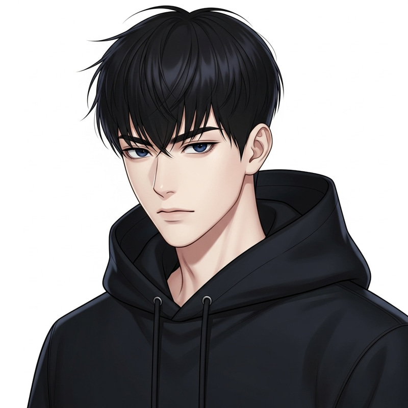 Stylish Young East Asian Man with Wolf Cut Hair