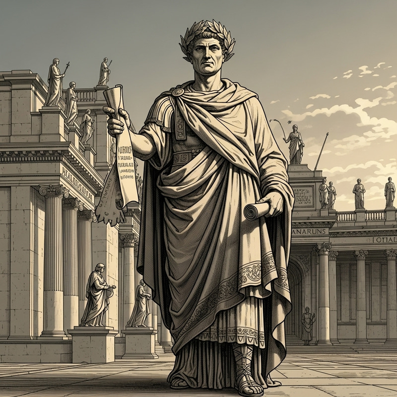Caesar - Majestic Roman Leader in Vintage Setting