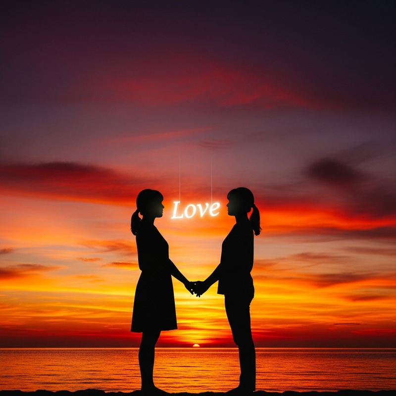 Romantic Sunset Love Scene Romantic Sunset Love Scene