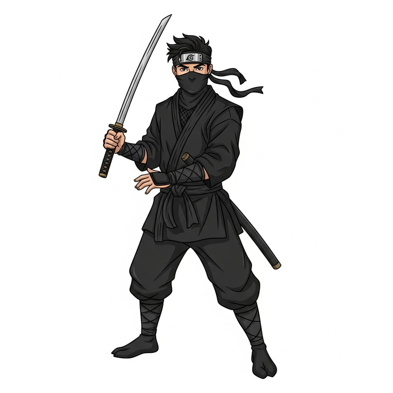 Keanu Reeves: Ninja Warrior in Black Outfit