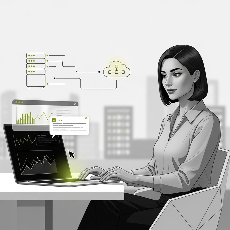 Elegant Remote Admin Support in Black, Grey & Olive Green Tones - Modern & Minimalistic