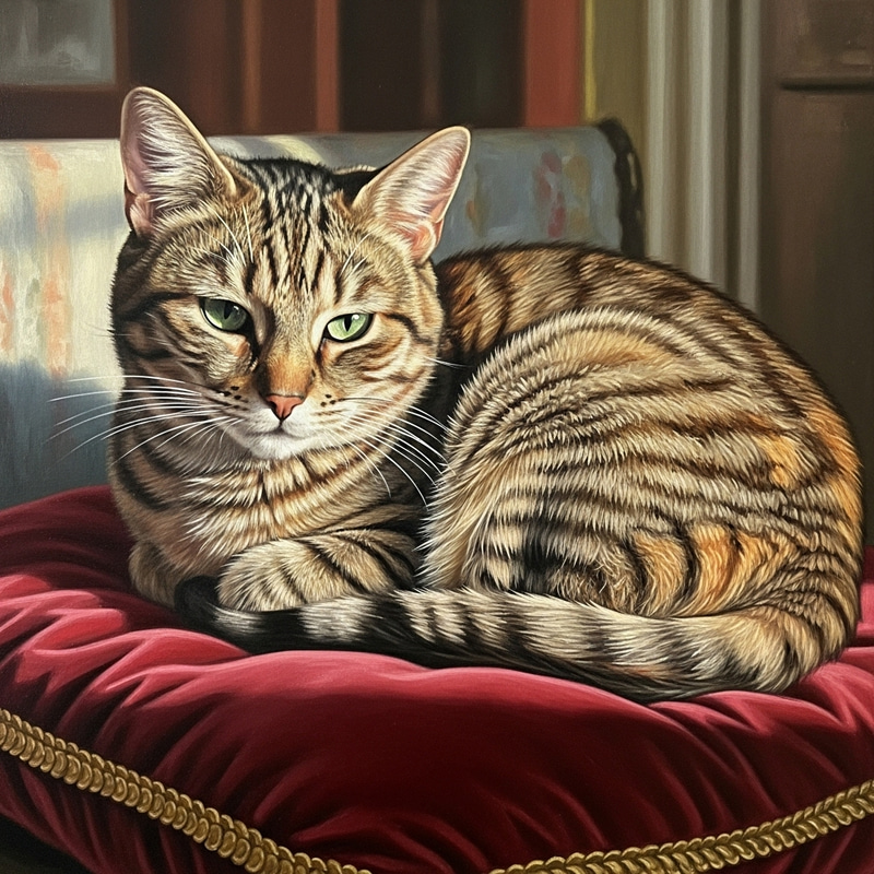 Realistic Cat Painting - Exquisite Feline Art