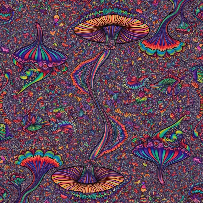 Mesmerizing Psychedelic Mushroom Fractal Art Mesmerizing Psychedelic Mushroom Fractal Art