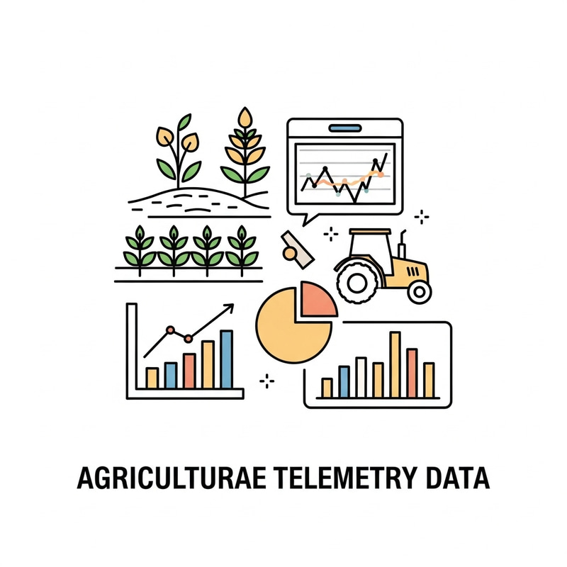 Agricultural Telemetry Data Icon for Crop Growth Analysis