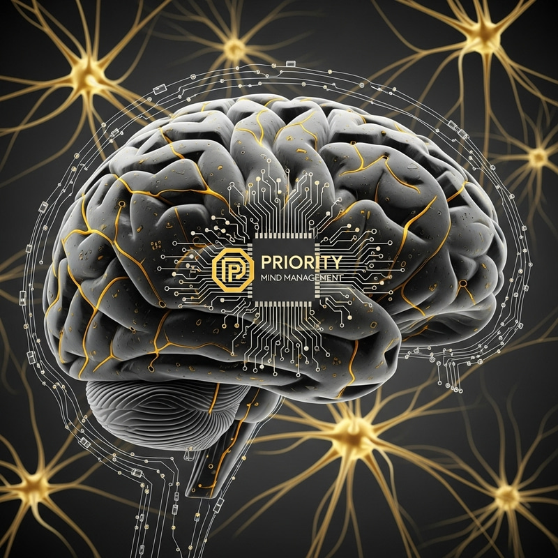 Black, Yellow & Gold Brain Art | Priority Mind Management