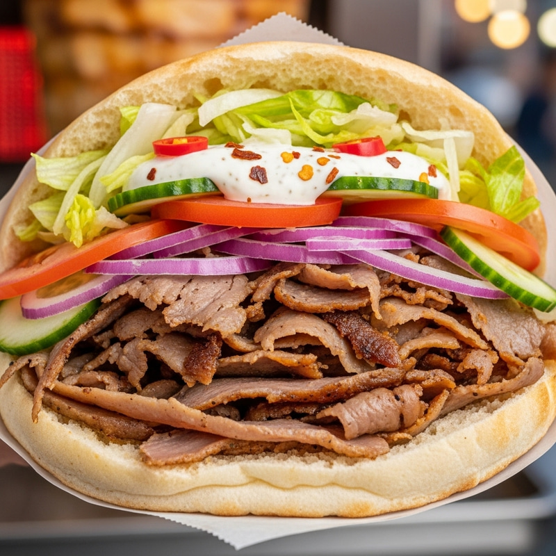 Delicious Doner Kebab - Savory Perfectly Spiced Meat
