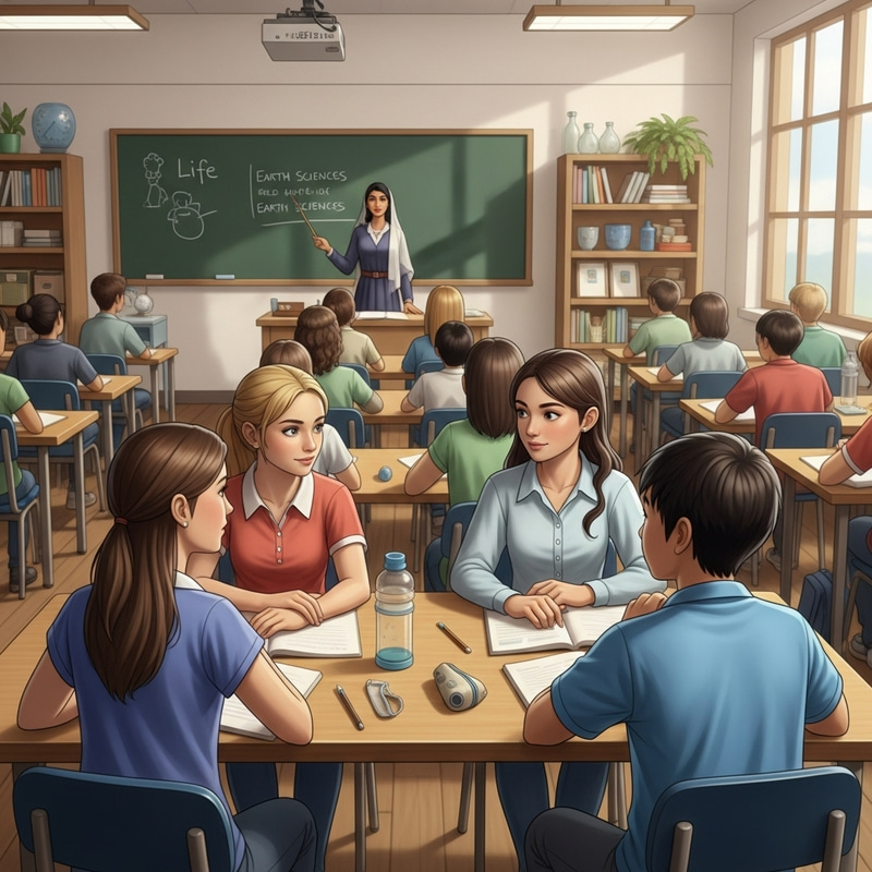 Engaging Life and Earth Sciences Class | Teacher, Students, and Boards Engaging Life and Earth Sciences Class | Teacher, Students, and Boards