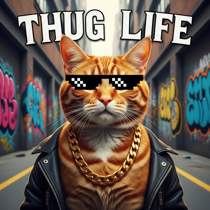 Ginger Cat Thug Life | Cool Street Cat with Attitude