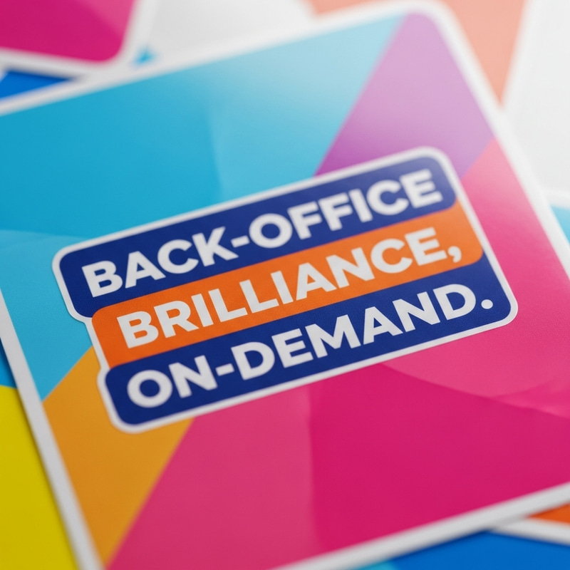 Vibrant Sticker: Back-Office Brilliance, On-Demand - Modern & Professional