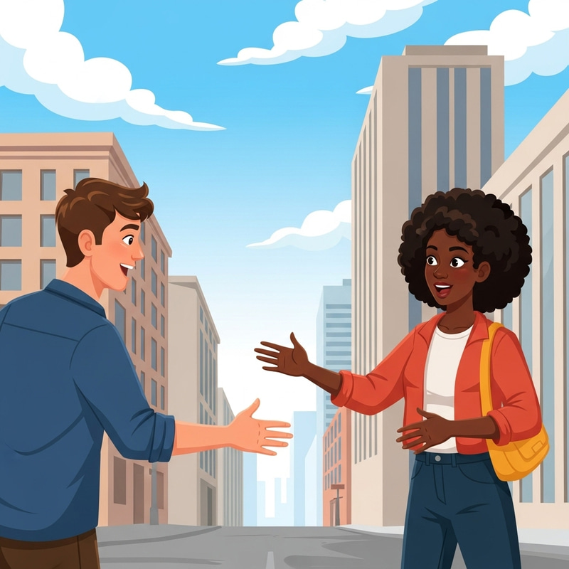 Joyful Reunion after a Long Time in City Setting Joyful Reunion after a Long Time in City Setting