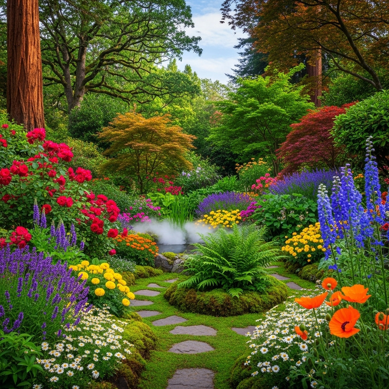 Blooming Garden Oasis: Immersed in Nature's Beauty Blooming Garden Oasis: Immersed in Nature's Beauty