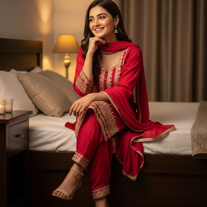 Young Woman in Traditional Pakistani Attire | Stylish & Elegant Look Young Woman in Traditional Pakistani Attire | Stylish & Elegant Look