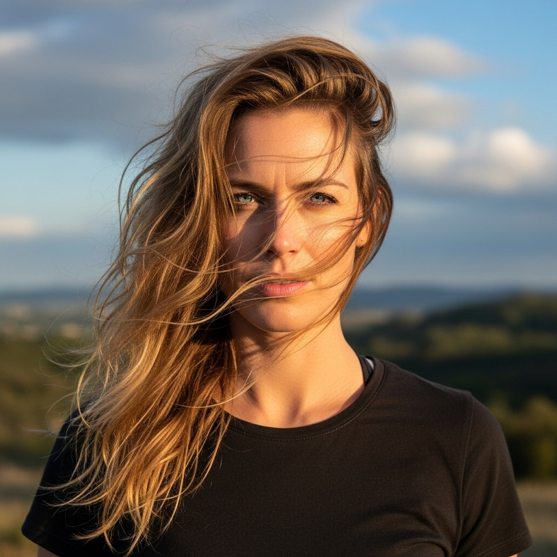 Determined Blonde Woman - Strength & Resilience Determined Blonde Woman - Strength & Resilience