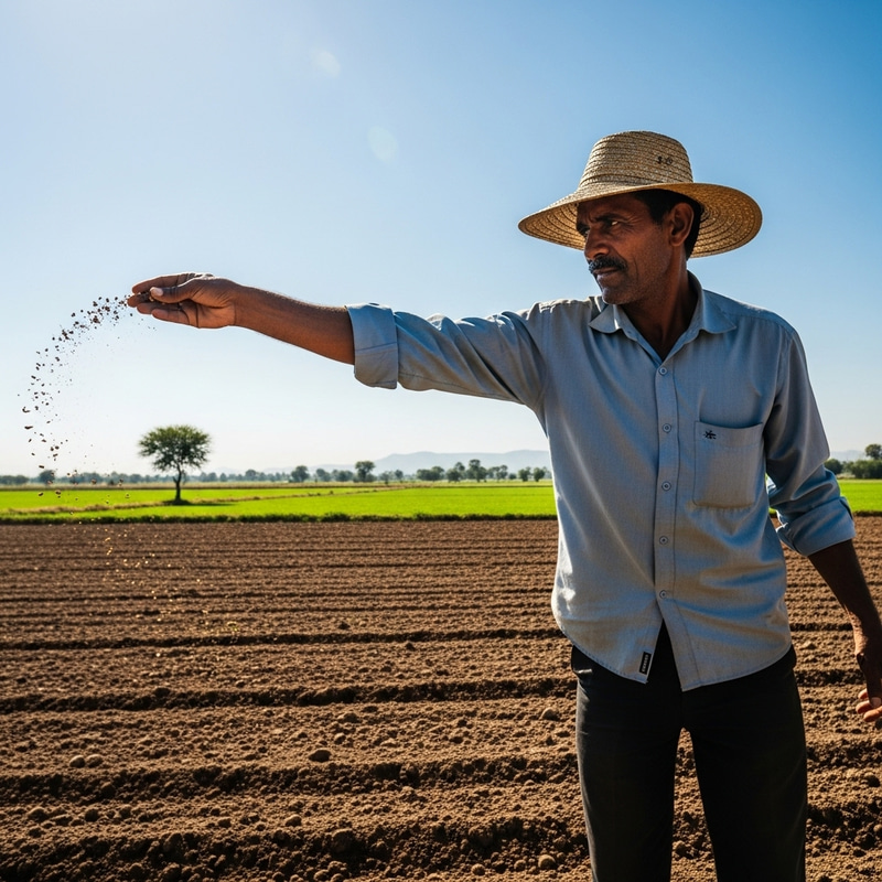Farmers Sowing Seeds: A Sunny Autumn Day Farmers Sowing Seeds: A Sunny Autumn Day