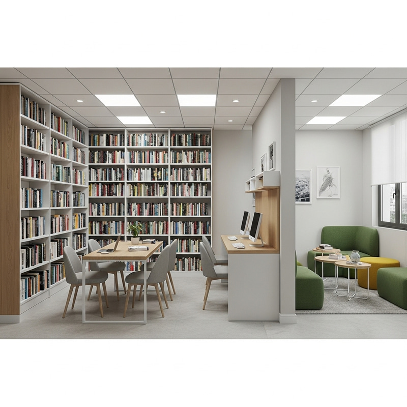 6M x 6M Library Design | Pod Seating & Dynamic Furniture 6M x 6M Library Design | Pod Seating & Dynamic Furniture