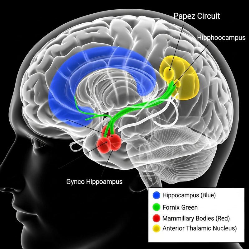 Papez Circuit Illustration of the Human Brain Papez Circuit Illustration of the Human Brain