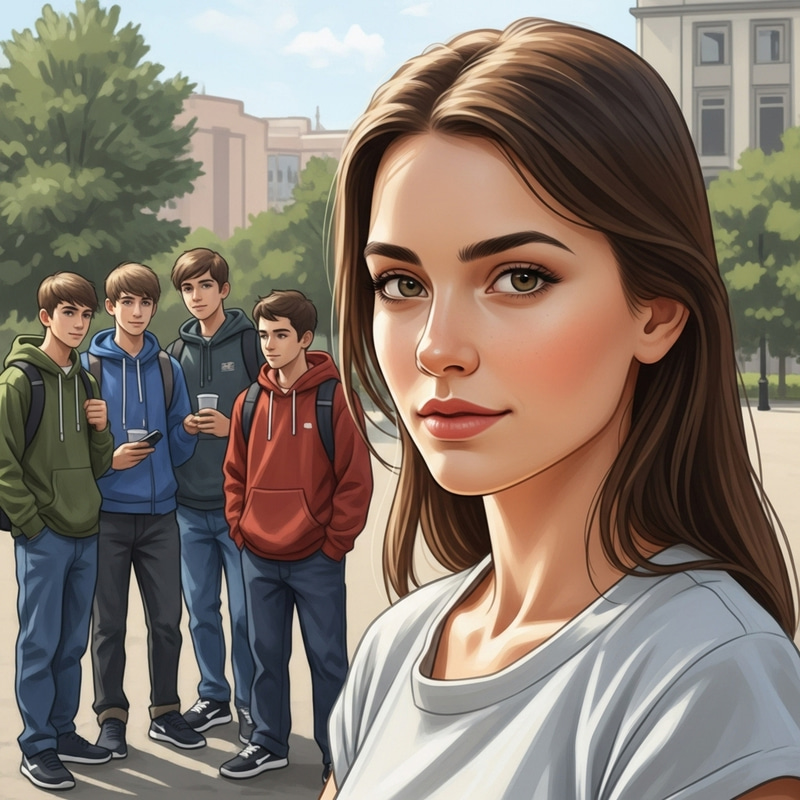 European Young Couple in Park - Diverse Beauty Captured