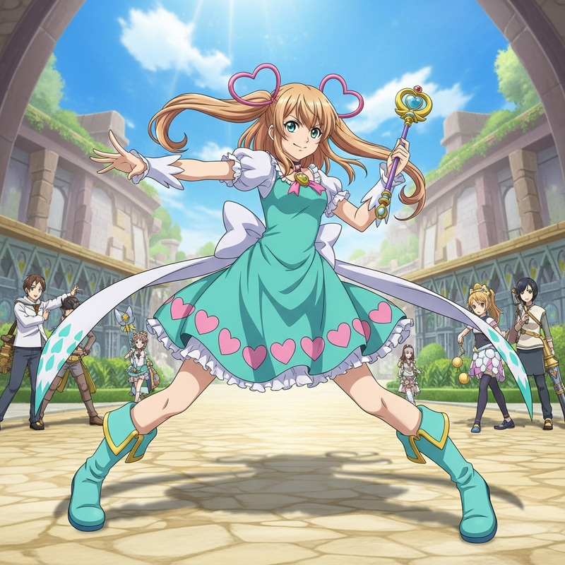 Dynamic Anime Character in Interdimensional Battle Pose Dynamic Anime Character in Interdimensional Battle Pose