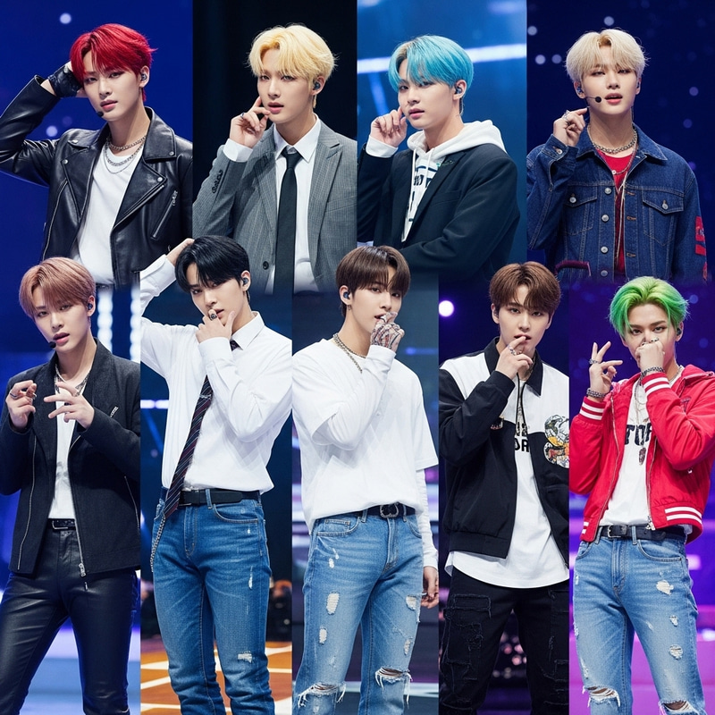 Vibrant Boyband of Seven Members | Pop & Street Fashion Icons Vibrant Boyband of Seven Members | Pop & Street Fashion Icons