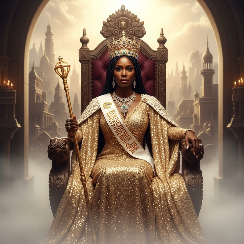 Radiant Black Woman on Golden Throne in New Jerusalem | Ethereal Glory Radiant Black Woman on Golden Throne in New Jerusalem | Ethereal Glory