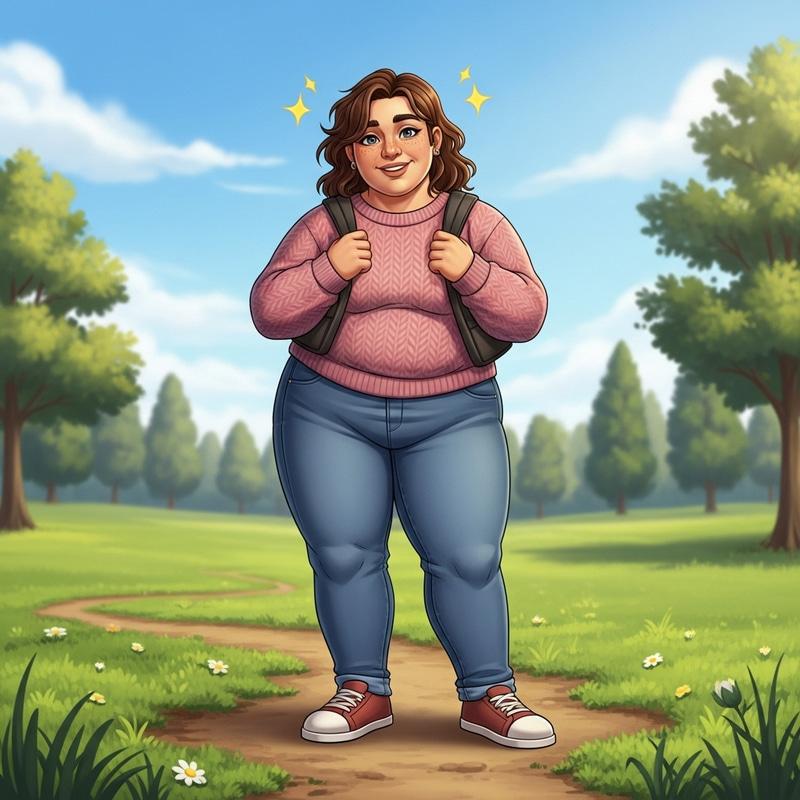 Empowering Plus-Size Model Embracing Positivity | Cheerful Attitude