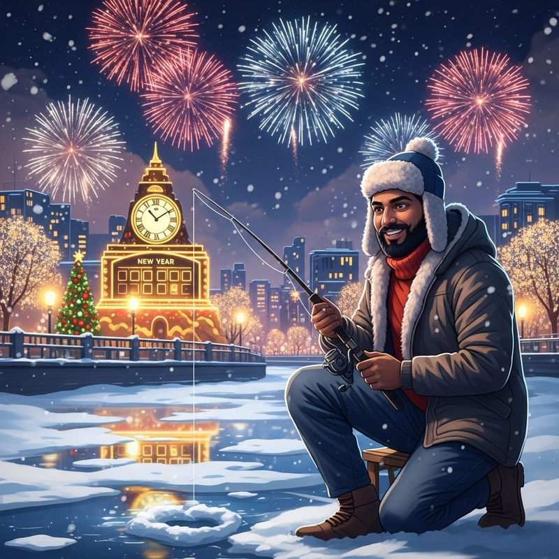 Festive Urban New Year Fishing in the City Festive Urban New Year Fishing in the City