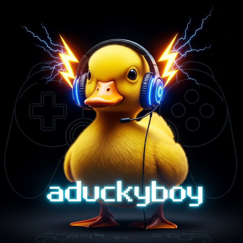 Adventurous Aduckyboy: Yellow Duckling Gamer with Lightning Bolts Adventurous Aduckyboy: Yellow Duckling Gamer with Lightning Bolts