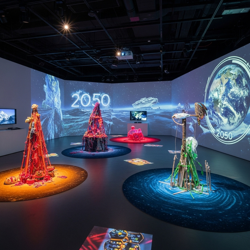 Future Earth 2050: Sustainable Art Installation with Futuristic Technology
