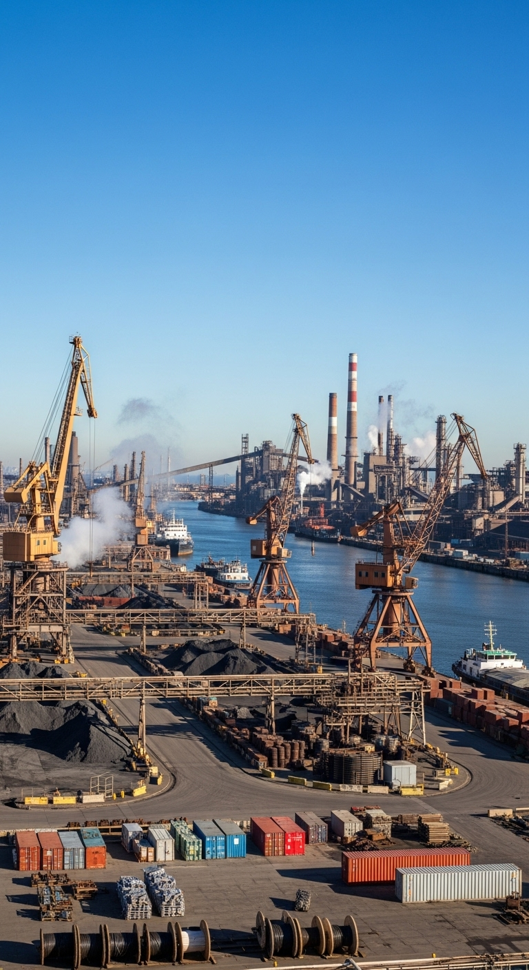 Industrial District with Water | RGB 104, 123, 155 Industrial District with Water | RGB 104, 123, 155