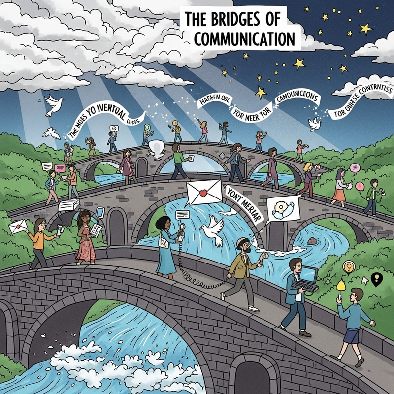 The Bridges of Communication: Gabriel Cruz Poem Conceptual Illustration