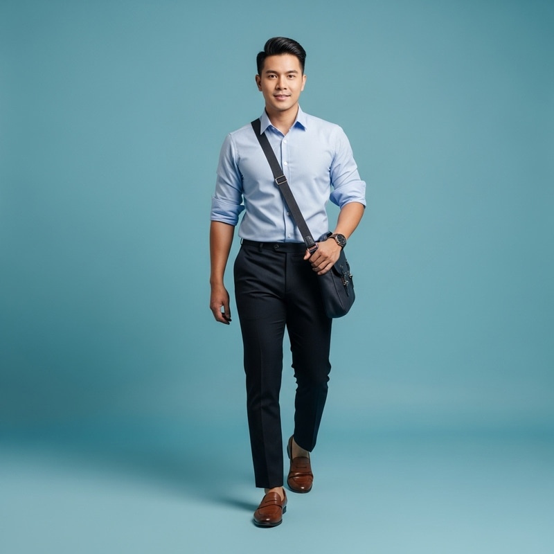 Thai Office Worker | Smart Business Casual Walking