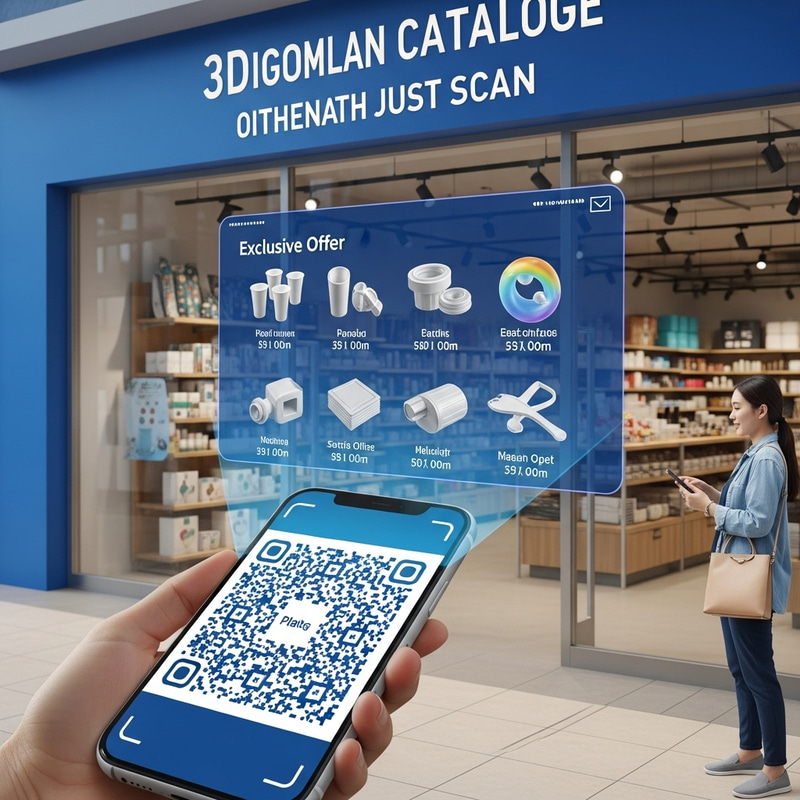 Plastic Products Store with QR Code 3D Hologram Catalog | Transformative Visual Experience Plastic Products Store with QR Code 3D Hologram Catalog | Transformative Visual Experience