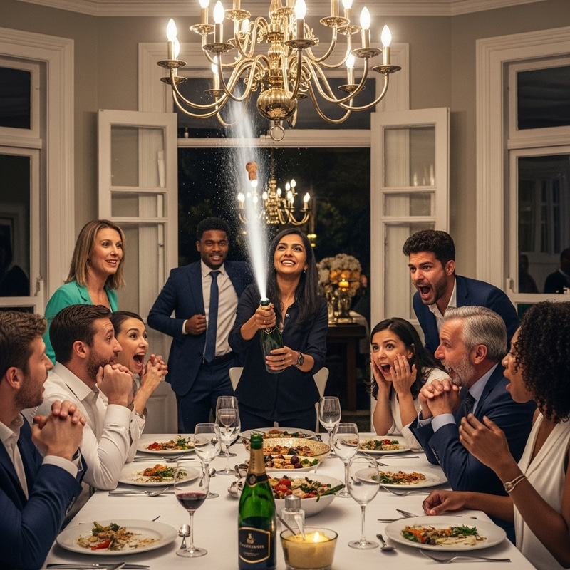 Hilarious Dining Room Champagne Mishap: Epic Laughter Unleashed
