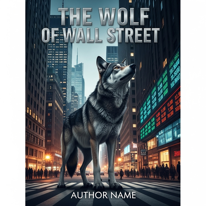 The Wolf of Wall Street Book Cover | City Financial District Illustration