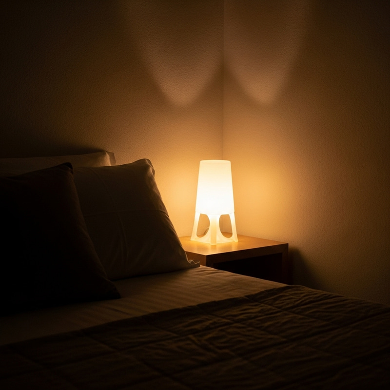 Cozy Bedroom Night Scene | Warm Table Lamp & Bedspread