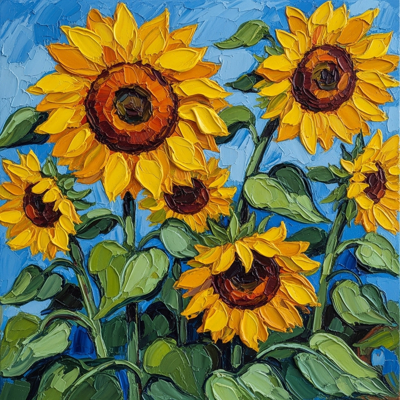 Abstract Sunflowers - Artistic Interpretation with Vibrant Colors Abstract Sunflowers - Artistic Interpretation with Vibrant Colors