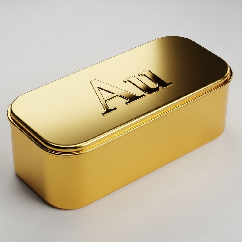 Gold Ingot Can with Au Words - Shiny Golden Design Gold Ingot Can with Au Words - Shiny Golden Design