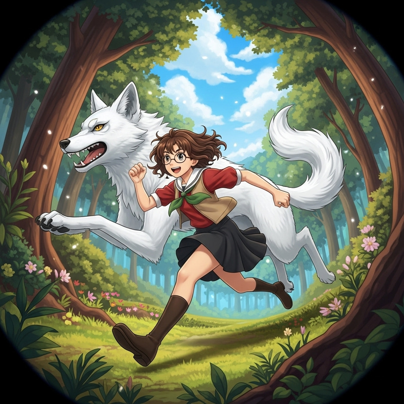 Dynamic Transformation: Brown-Haired Girl to White Anime Wolf Dynamic Transformation: Brown-Haired Girl to White Anime Wolf