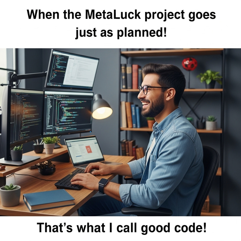 Uncommon Meme: MetaLuck Project Featuring a Happy Software Engineer Uncommon Meme: MetaLuck Project Featuring a Happy Software Engineer